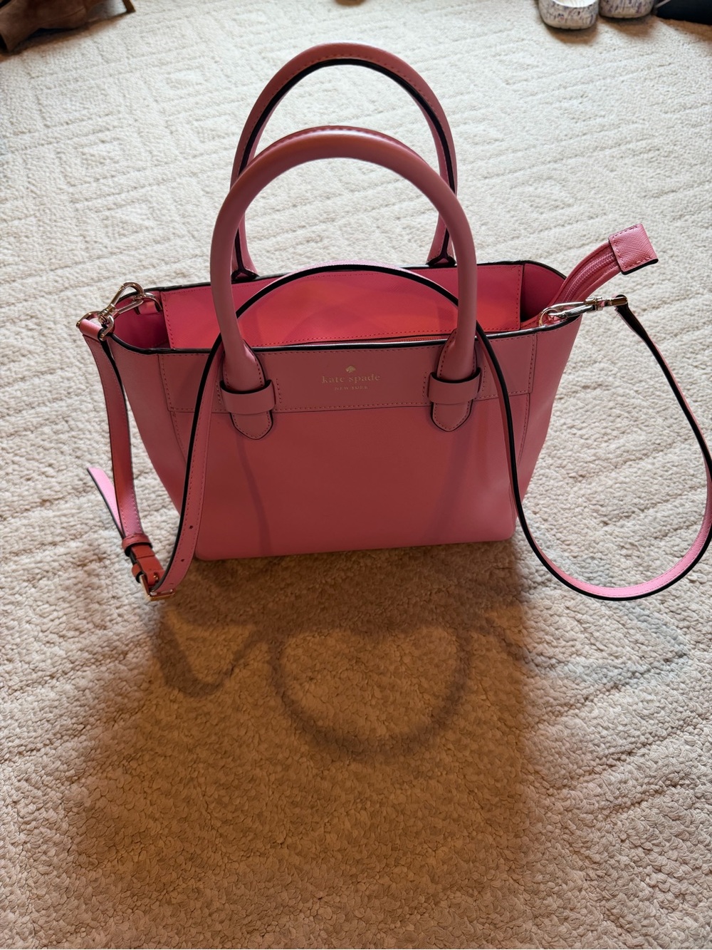 Kate Spade Pink Leather Medium Satchel with Strap
